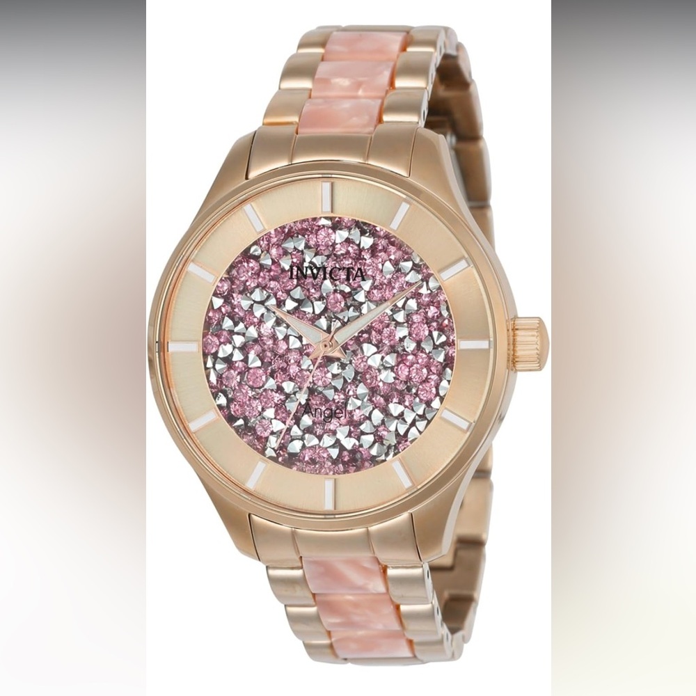 Invicta Women 24663 Angel Analog Display Quartz Two Tone Pink Quartz Watch